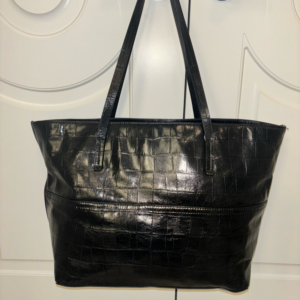 Antonio Melani Large Black Croc Tote with tons of pockets and storage - Picture 2 of 16